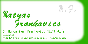 matyas frankovics business card
